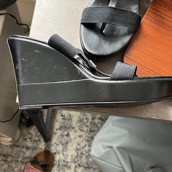 BCBGeneration Black Open-Toe Heels - Picture 6 of 6